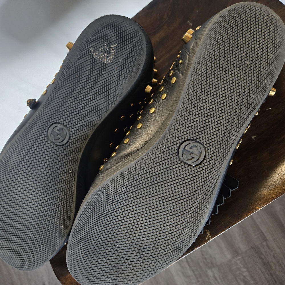 Gucci Black and Gold Studded Men's Sneakers - Picture 10 of 10